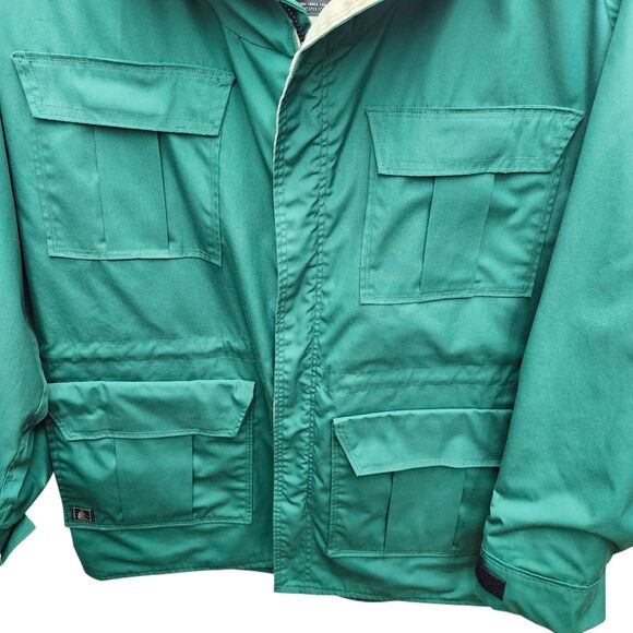 VTG Altra Hooded Jacket Mens Medium Green Beige Pockets Boulder Colorado Outdoor - Picture 4 of 12